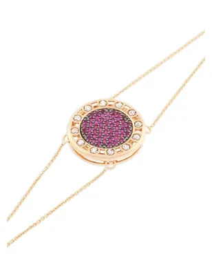 Officina Bernardi 18kt イエローゴールド大ぶり SenzaTempo ルビーとダイヤモンド ブレスレット - サムネイル3