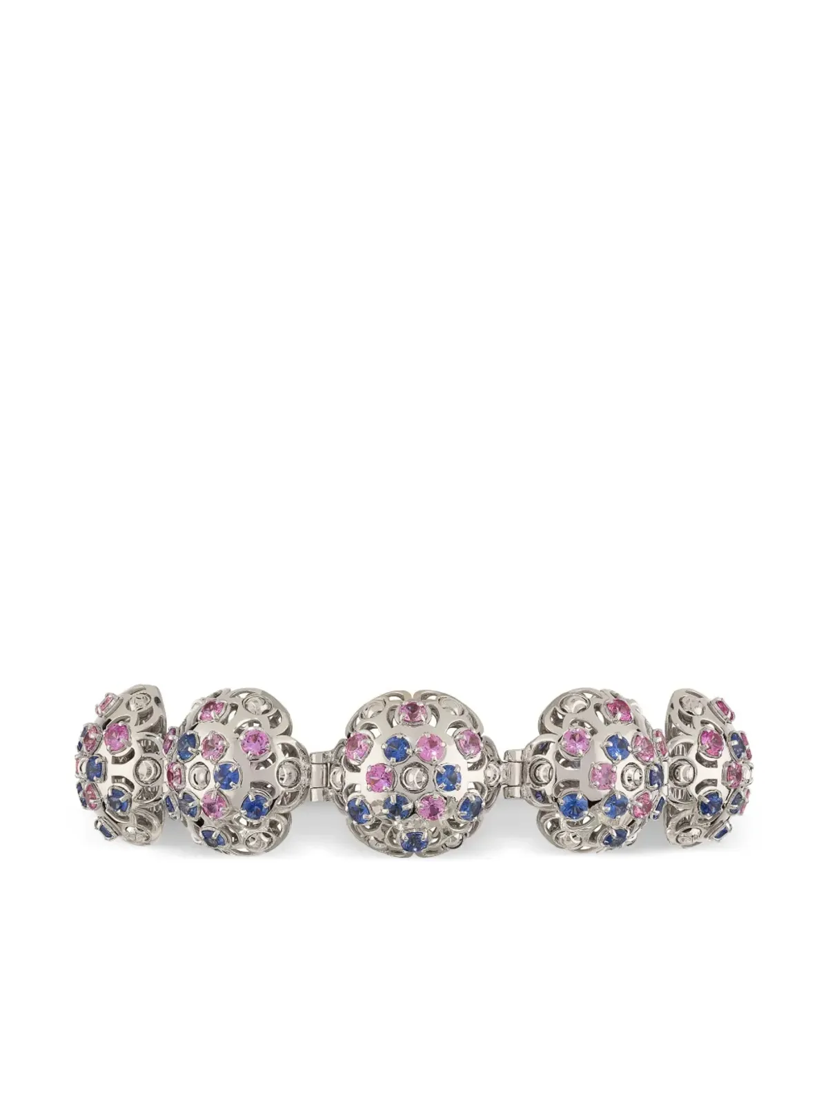 Officina Bernardi 18kt white gold Damasco sapphire and diamond bracelet - Silver - 画像3