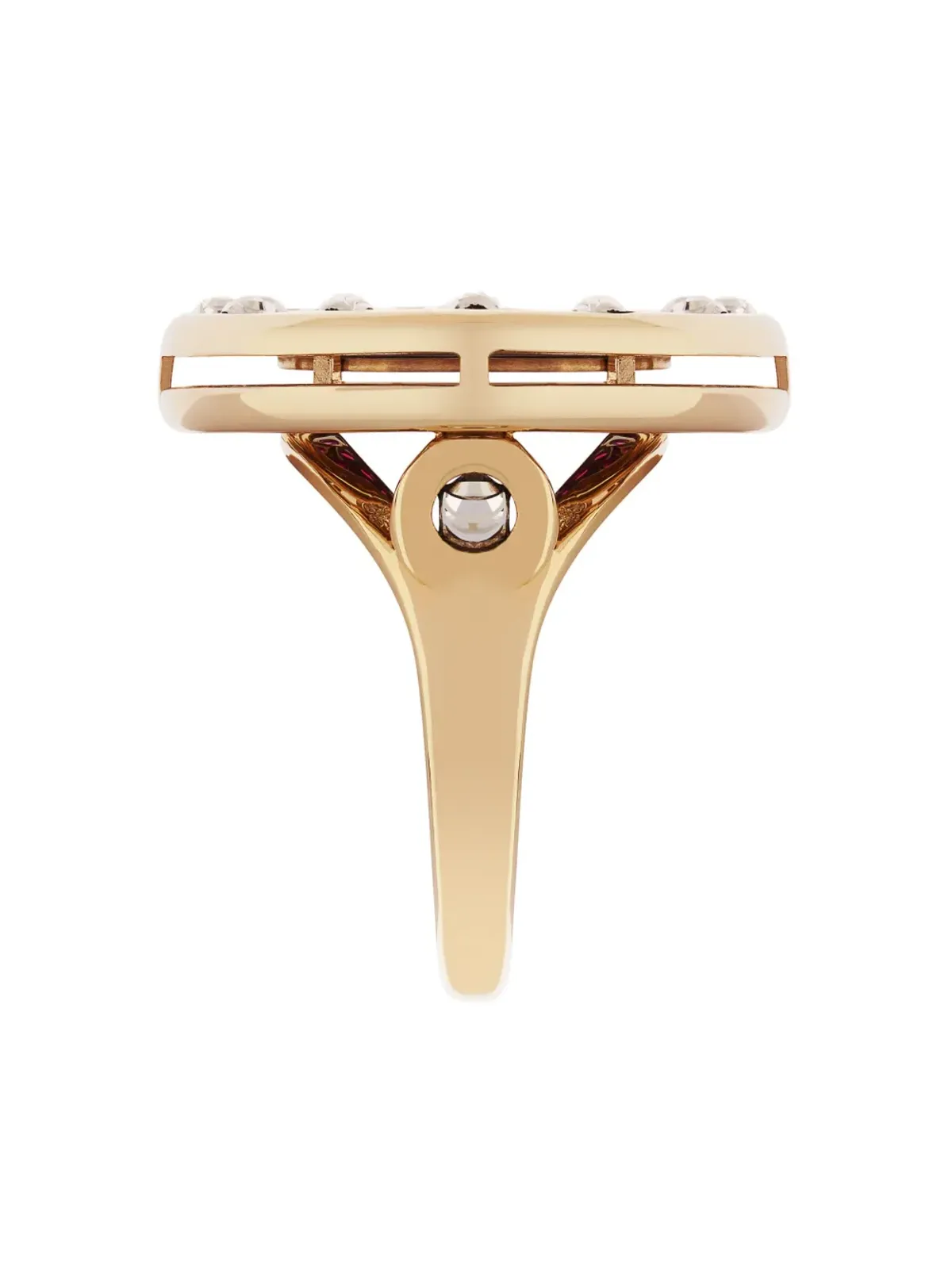 Officina Bernardi 18K イエローゴールドとホワイトゴールドの小さなSenzaTempo ダイヤモンドリング - 画像3
