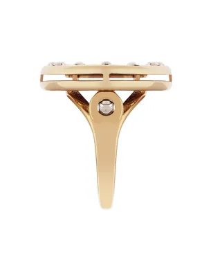Officina Bernardi 18K イエローゴールドとホワイトゴールドの小さなSenzaTempo ダイヤモンドリング - サムネイル3