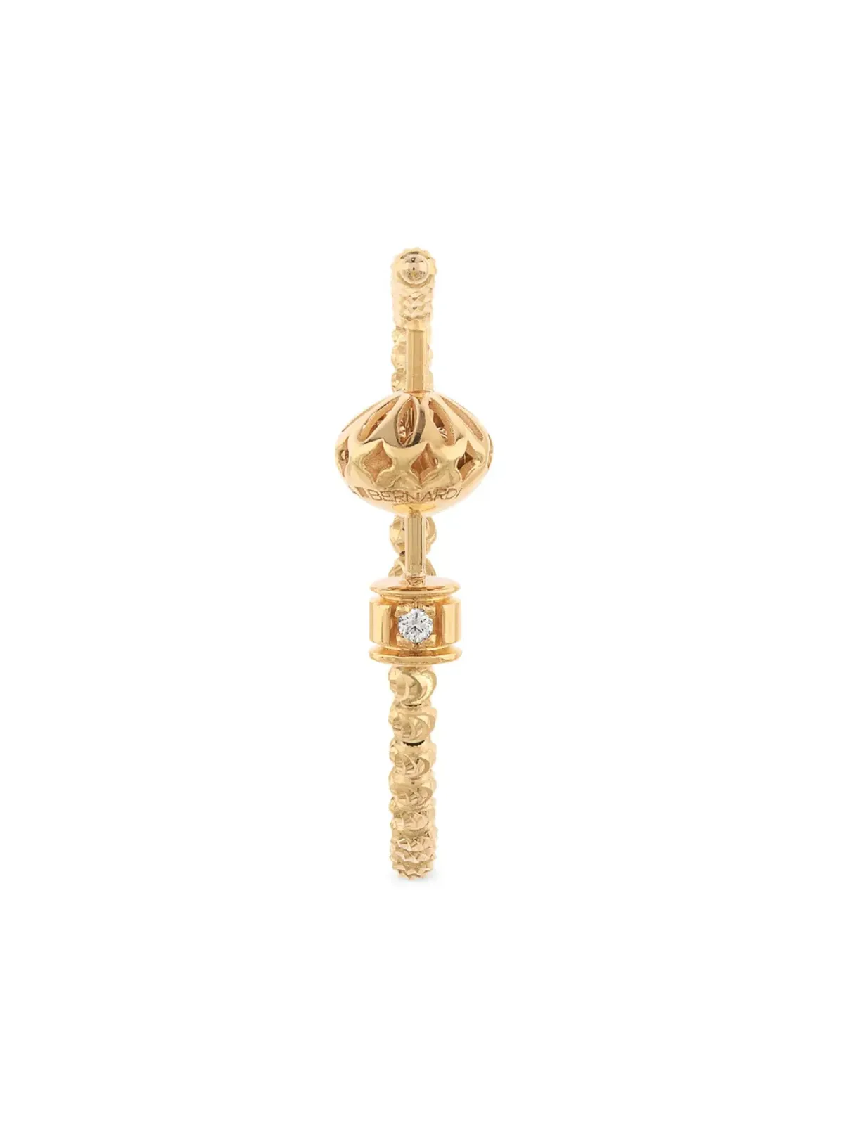 Officina Bernardi 18kt イエローゴールド ムーンダイヤモンド フープピアス - 画像3