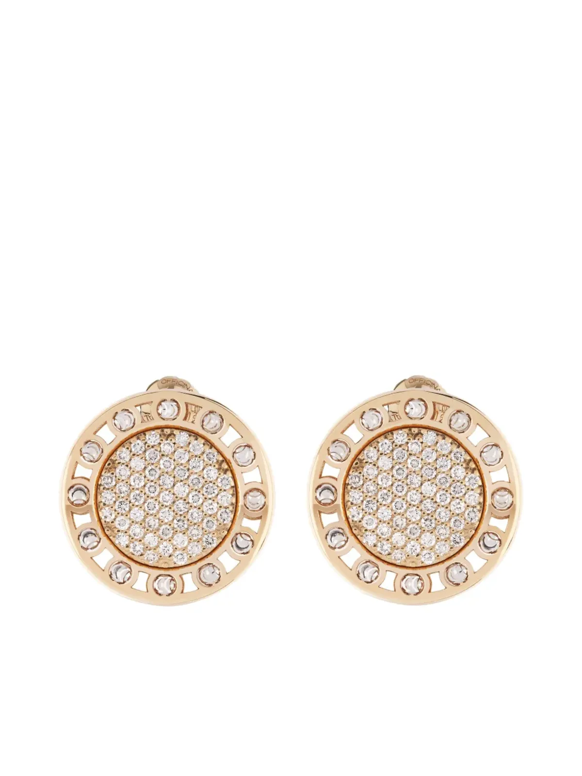 Officina Bernardi 18K イエローゴールド/ホワイトゴールド センザテンポ ダイヤモンド イヤリング - 画像1