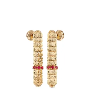 Officina Bernardi 18K イエローゴールド エニグマ ルビー ドロップ ピアス - サムネイル1