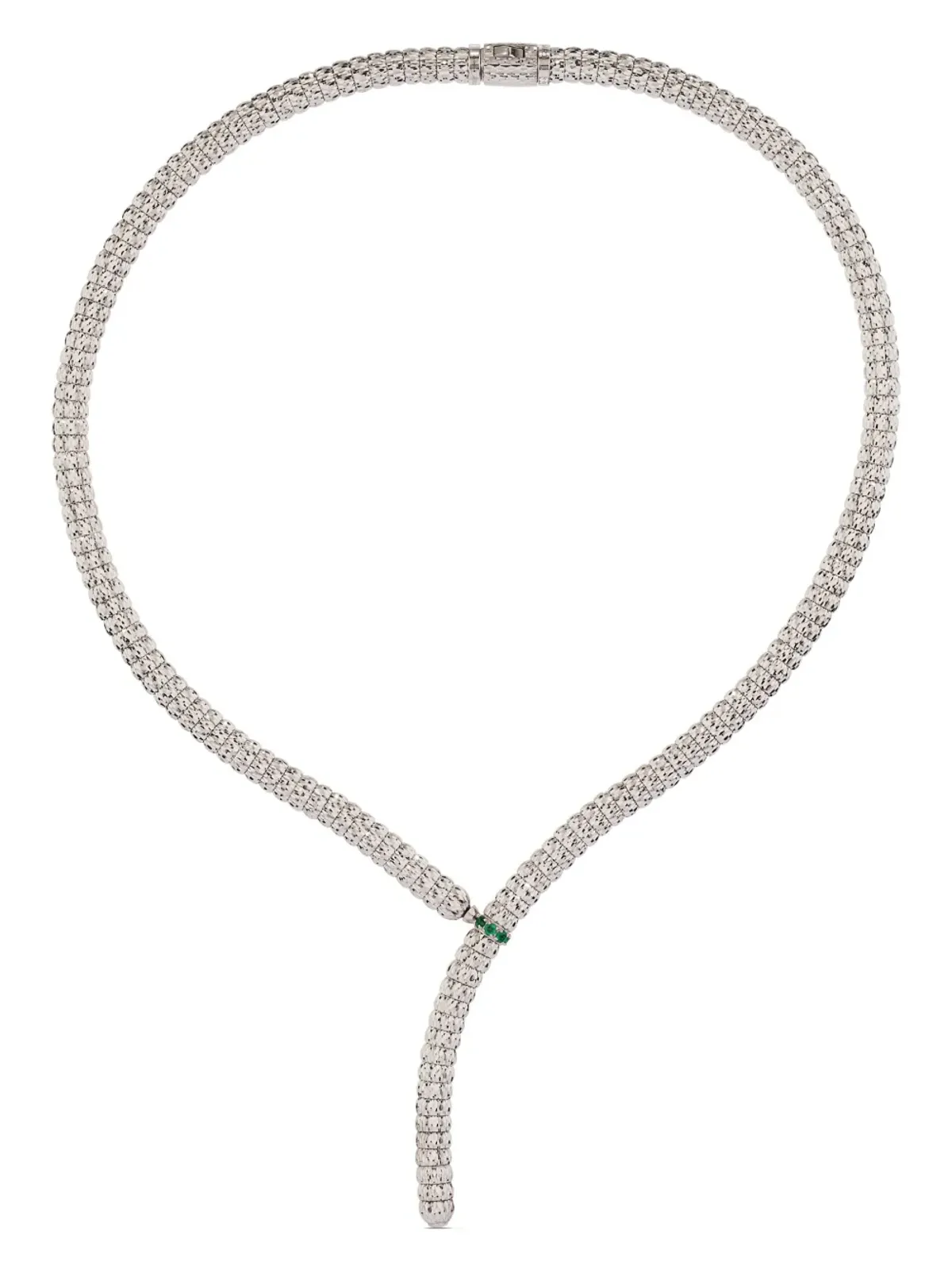 Officina Bernardi エニグマY 18Kホワイトゴールド エメラルドとダイヤモンド ネックレス - シルバー - 画像1