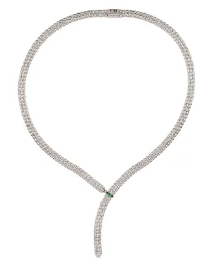 Officina Bernardi エニグマY 18Kホワイトゴールド エメラルドとダイヤモンド ネックレス - シルバー - サムネイル1