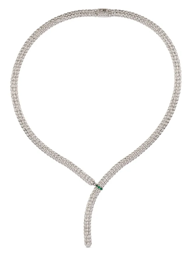 Officina Bernardi Officina Bernardi エニグマY 18Kホワイトゴールド エメラルドとダイヤモンド ネックレス - シルバーの商品画像