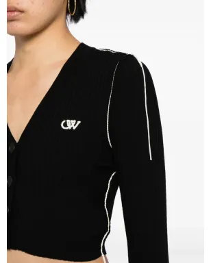 Off-White OW ロゴ Vネック カーディガン - サムネイル5