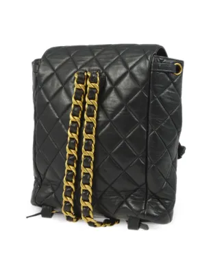 CHANEL ビンテージ 1997年 大型 Duma キルティング バックパック - ブラック - サムネイル2