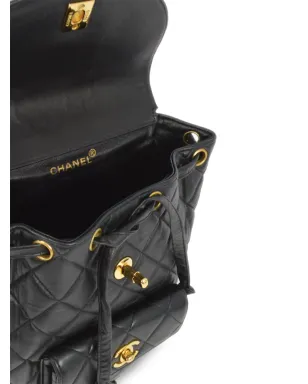 CHANEL ビンテージ 1997年 大型 Duma キルティング バックパック - ブラック - サムネイル4