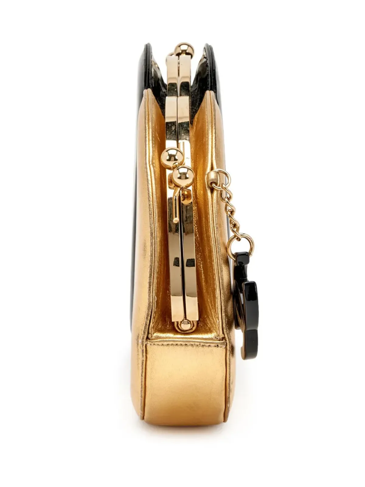 CHANEL ビンテージ ダブルサークル メタリック クラッチバッグ - 画像3