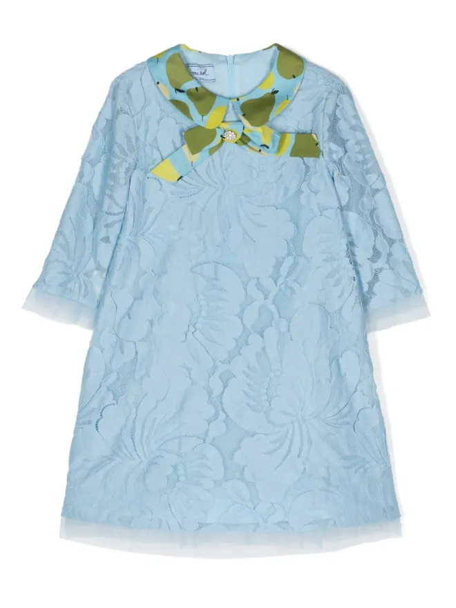 Mi Mi Sol Mi Mi Sol 花柄レースのリボンディテール ドレスの商品画像