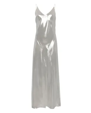 Carine Gilson ラメ糸ディテール・シルク・スリップドレス - Silver - サムネイル1