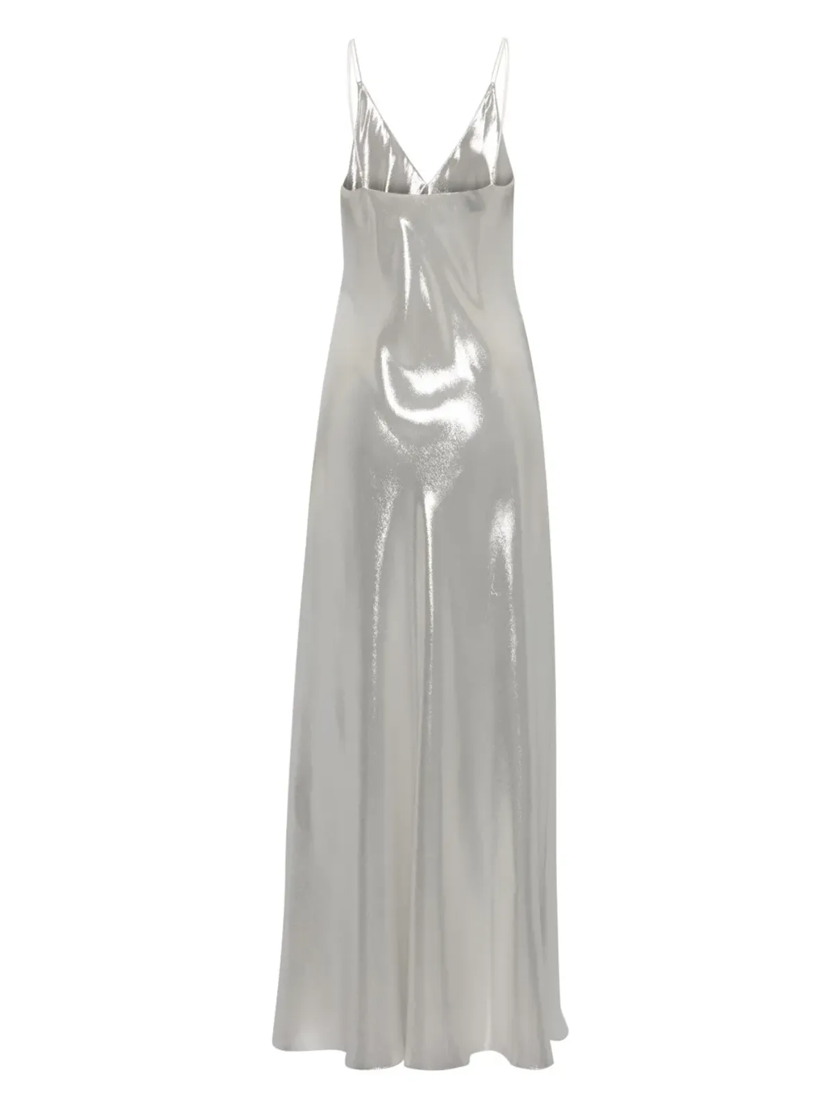 Carine Gilson ラメ糸ディテール・シルク・スリップドレス - Silver - 画像2