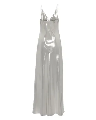Carine Gilson ラメ糸ディテール・シルク・スリップドレス - Silver - サムネイル2
