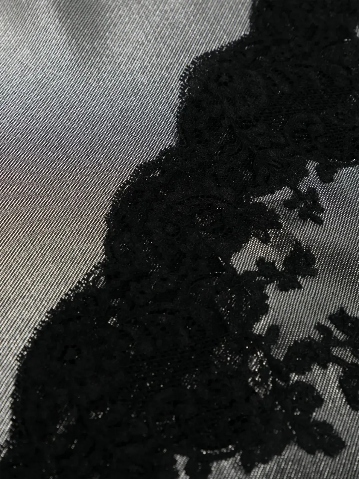 Carine Gilson lace-trim lurex maxi skirt - Silver - 画像3