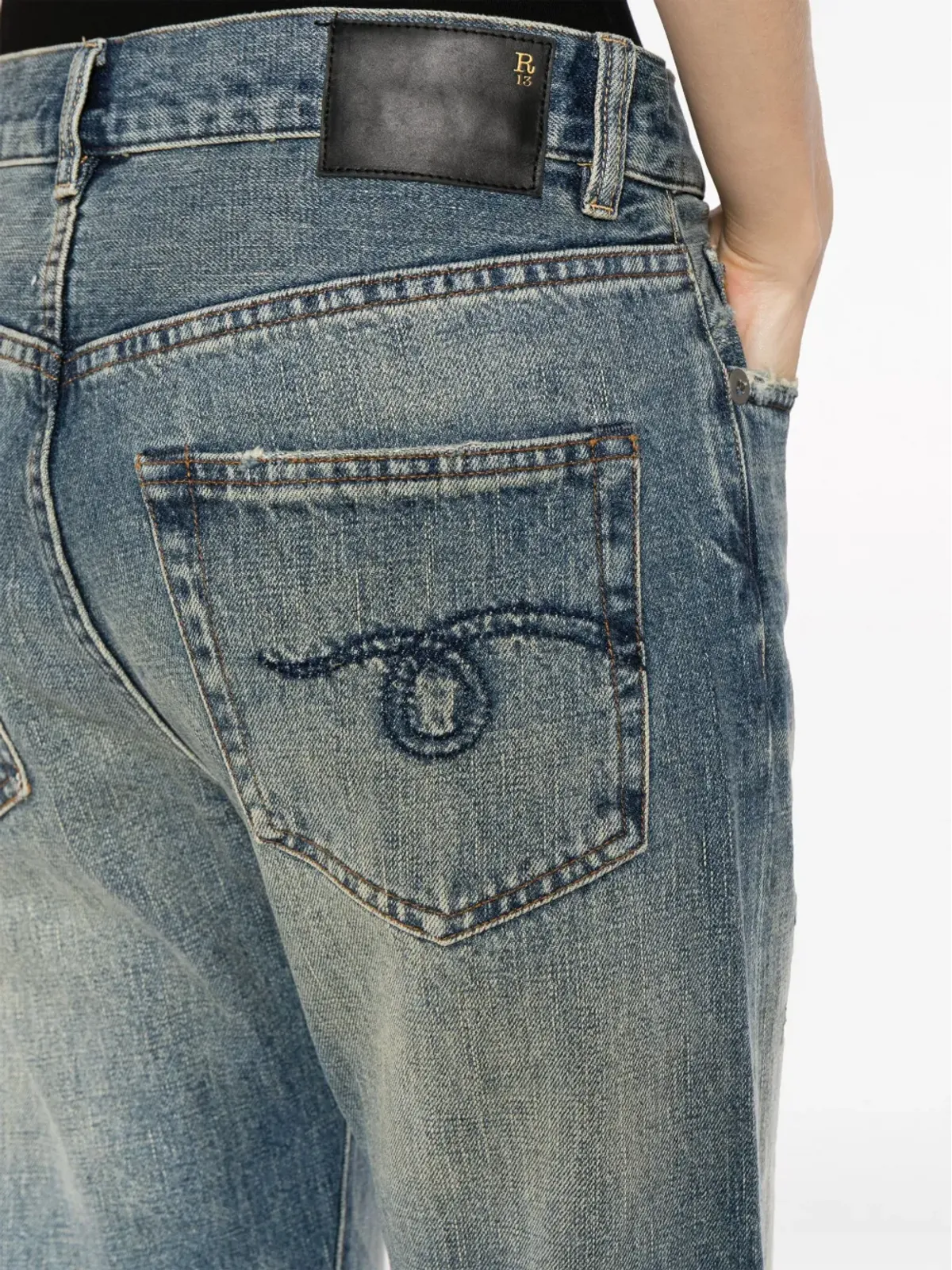 R13 クロップド ワイドレッグジーンズ - 画像5