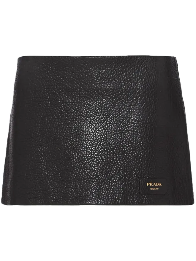 Prada Prada ナッパレザー ミニスカート ブラックの商品画像