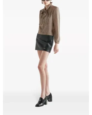 Prada ナッパレザー ミニスカート ブラック - サムネイル2