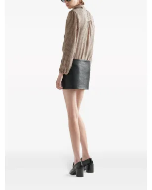 Prada ナッパレザー ミニスカート ブラック - サムネイル3