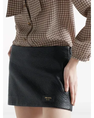 Prada ナッパレザー ミニスカート ブラック - サムネイル4