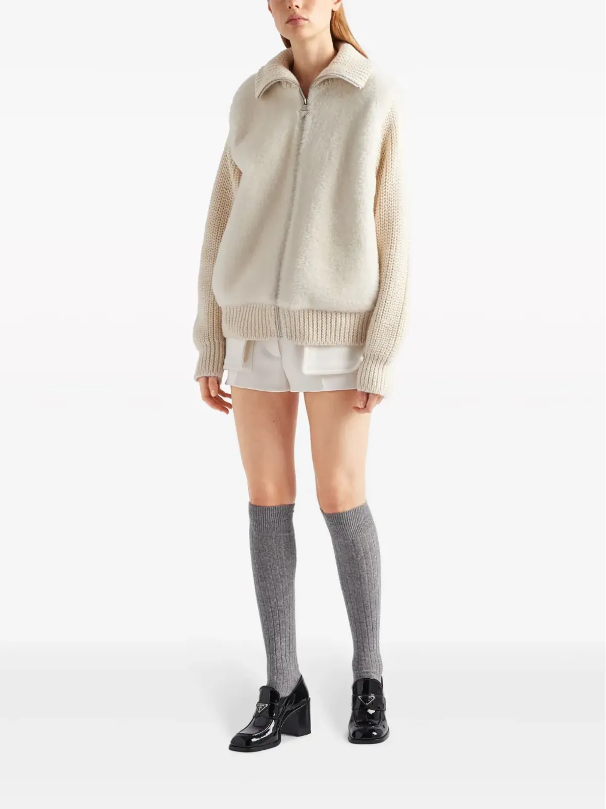 Prada アルパカ ジップアップ カーディガン - 画像2