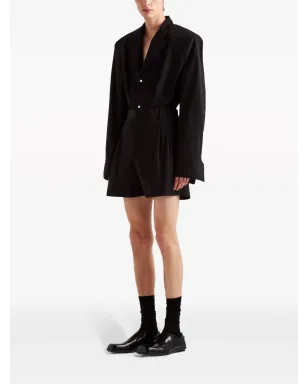 Prada シングルブレスト コットンブレザー ブラック - サムネイル2