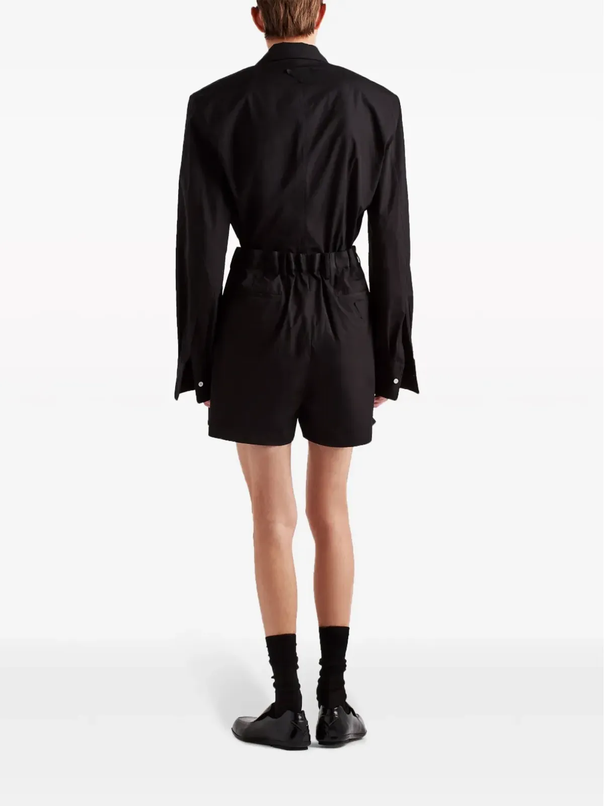 Prada シングルブレスト コットンブレザー ブラック - 画像3