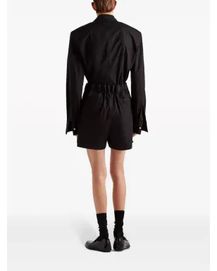 Prada シングルブレスト コットンブレザー ブラック - サムネイル3