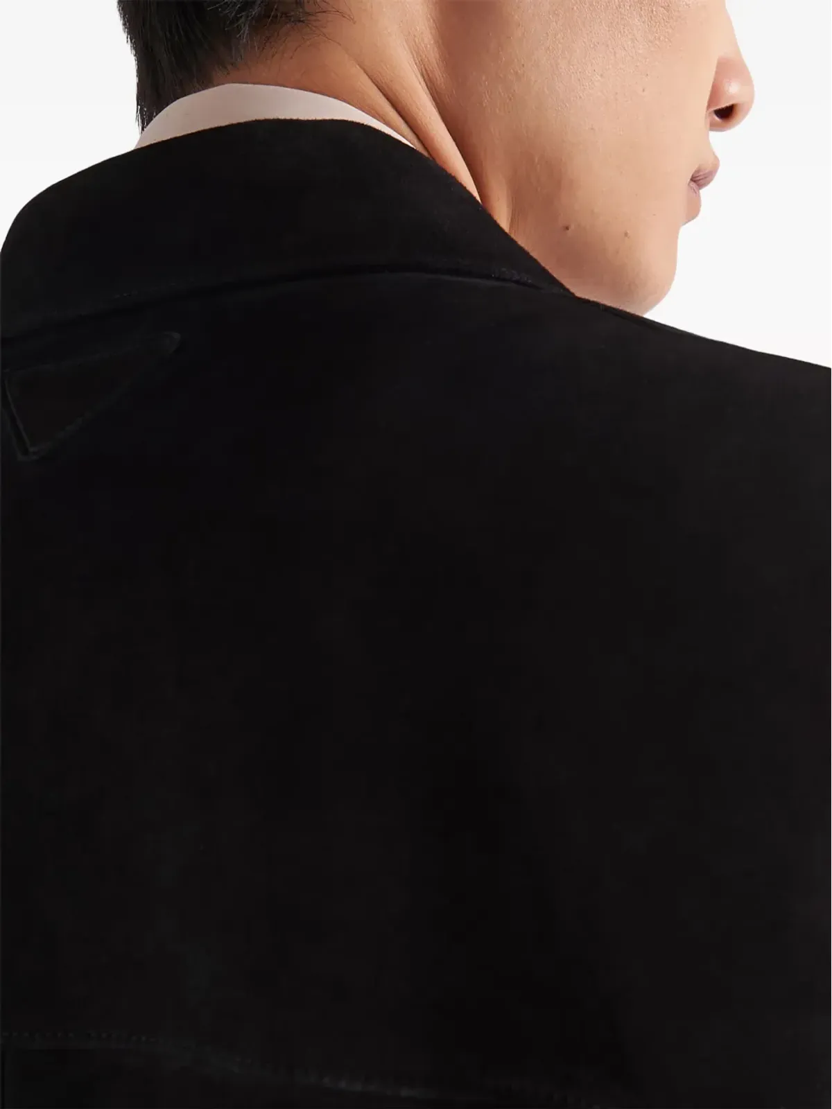Prada シングルブレスト スエードコート ブラック - 画像5