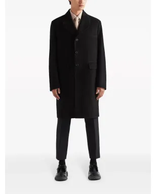Prada シングルブレスト スエードコート ブラック - サムネイル2