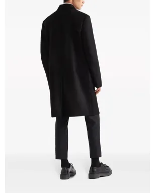 Prada シングルブレスト スエードコート ブラック - サムネイル3