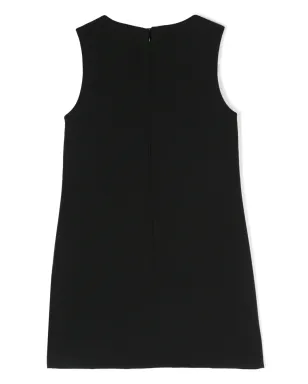 Dolce & Gabbana Kids ロゴ刺繍入りAラインワンピース - ブラック - サムネイル2