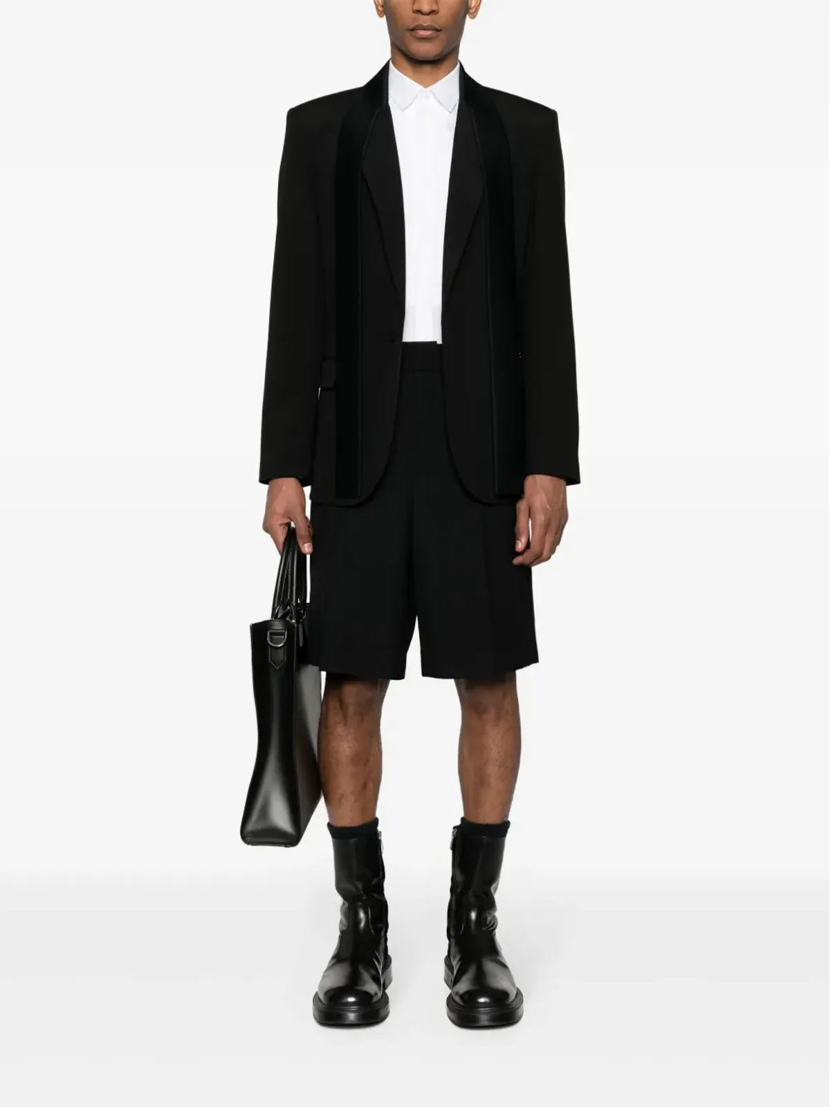 Valentino Garavani スカーフディテール ウール ブレザー ブラック - 画像2