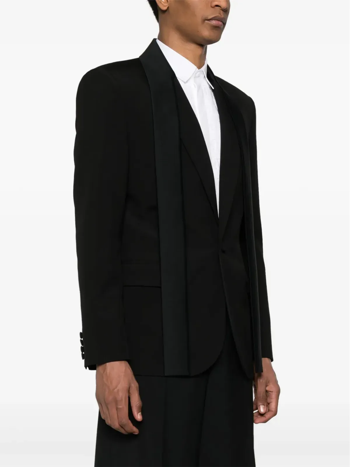 Valentino Garavani スカーフディテール ウール ブレザー ブラック - 画像3