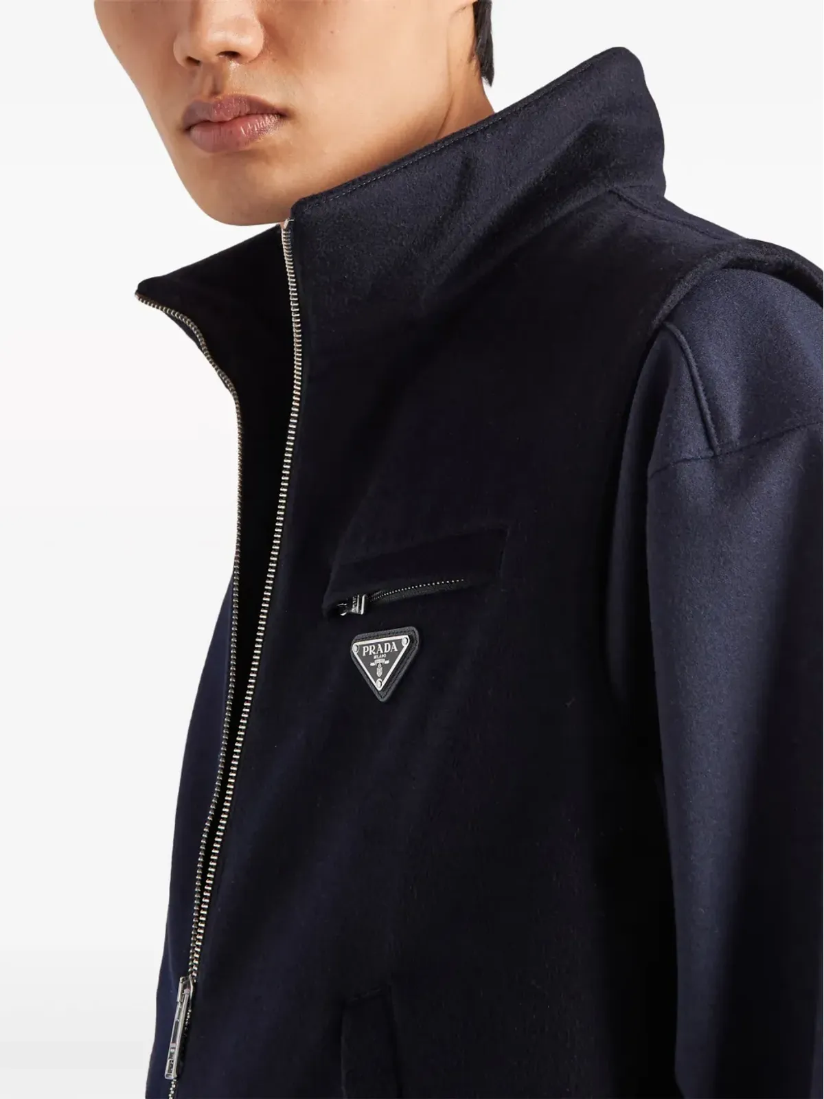 Prada カシミヤダウンベスト ブルー - 画像5
