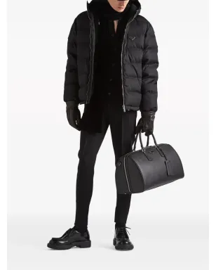 Prada Re-Nylon クロップド丈ダウンジャケット - ブラック - サムネイル2