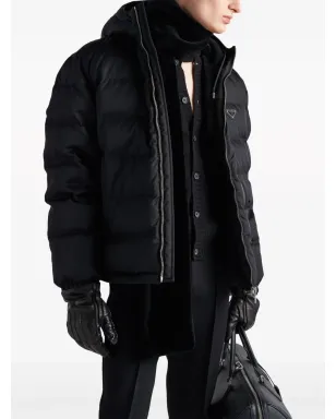 Prada Re-Nylon クロップド丈ダウンジャケット - ブラック - サムネイル3