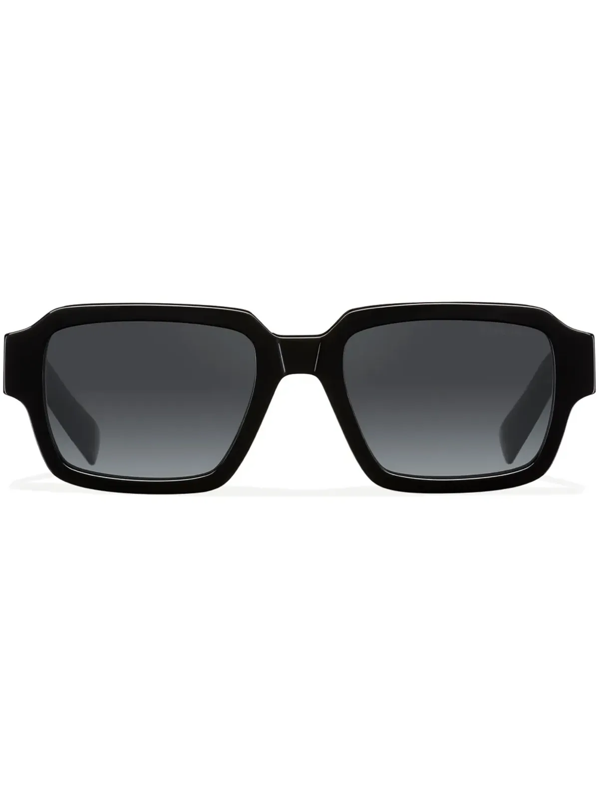 Prada ロゴディテールの長方形フレーム サングラス - ブラック - 画像1