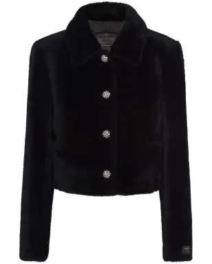 Prada クロップド シアーリング ジャケット ブラック - サムネイル1
