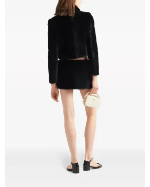Prada クロップド シアーリング ジャケット ブラック - サムネイル3