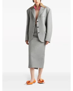Prada レザー ミディスカート グレー - サムネイル2