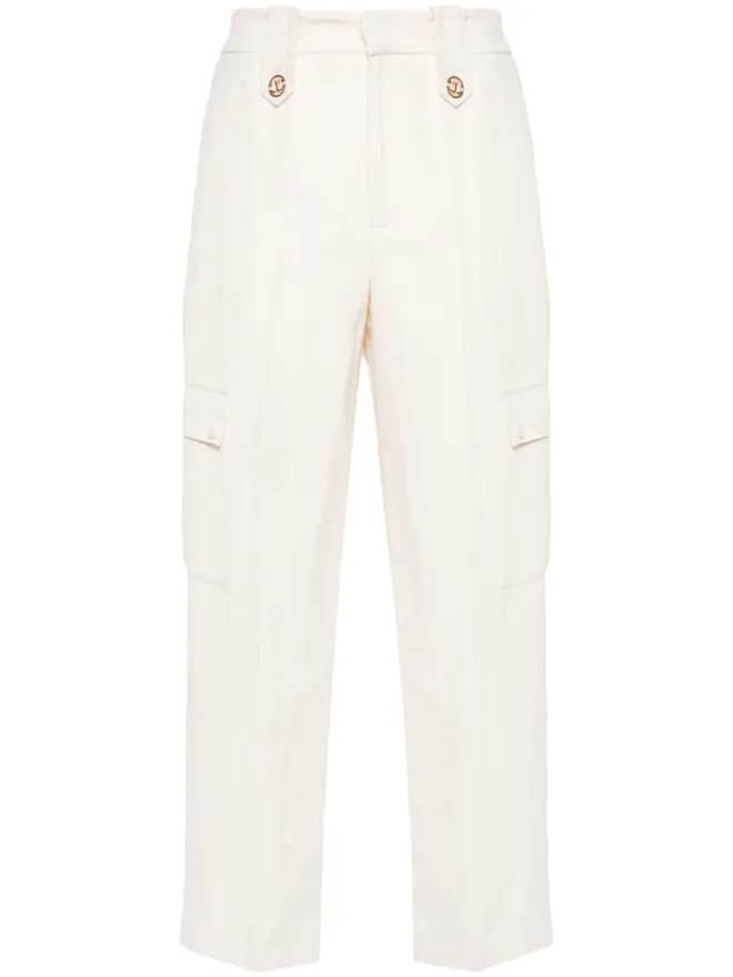 TWINSET TWINSET ロゴプレート付きツイルパンツの商品画像