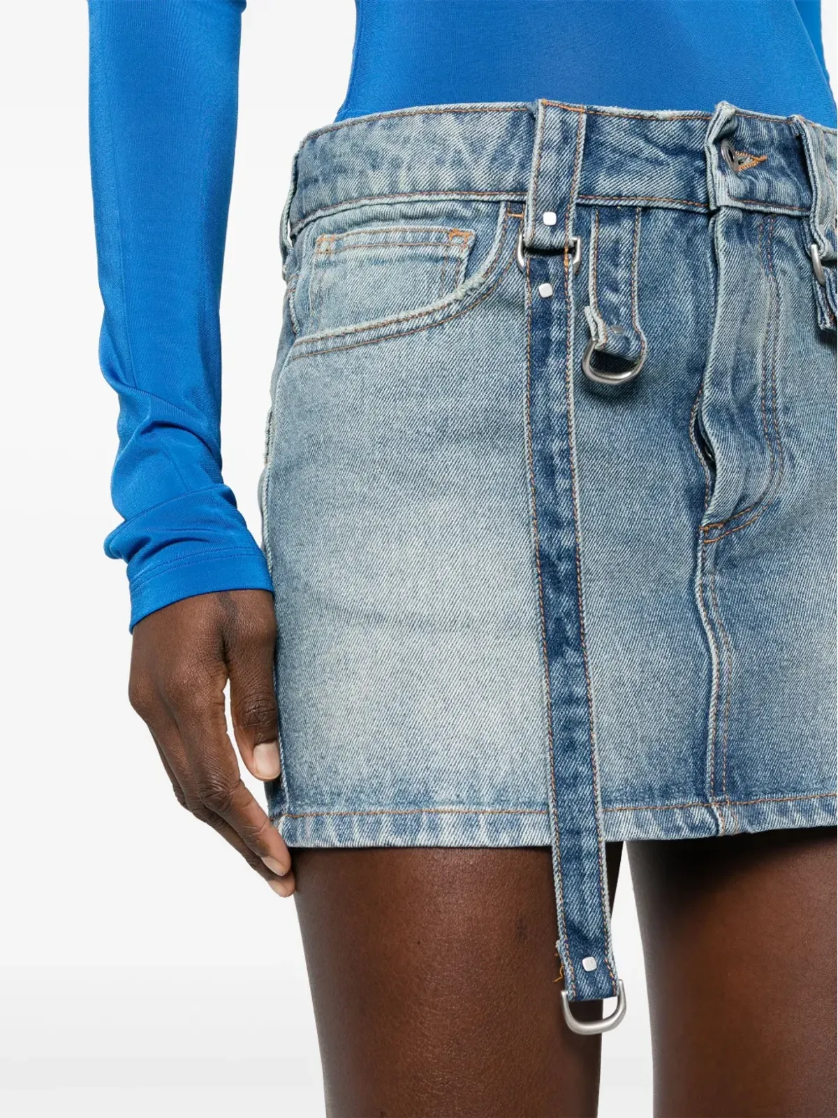 Off-White デニムカーゴミニスカート - ブルー - 画像5