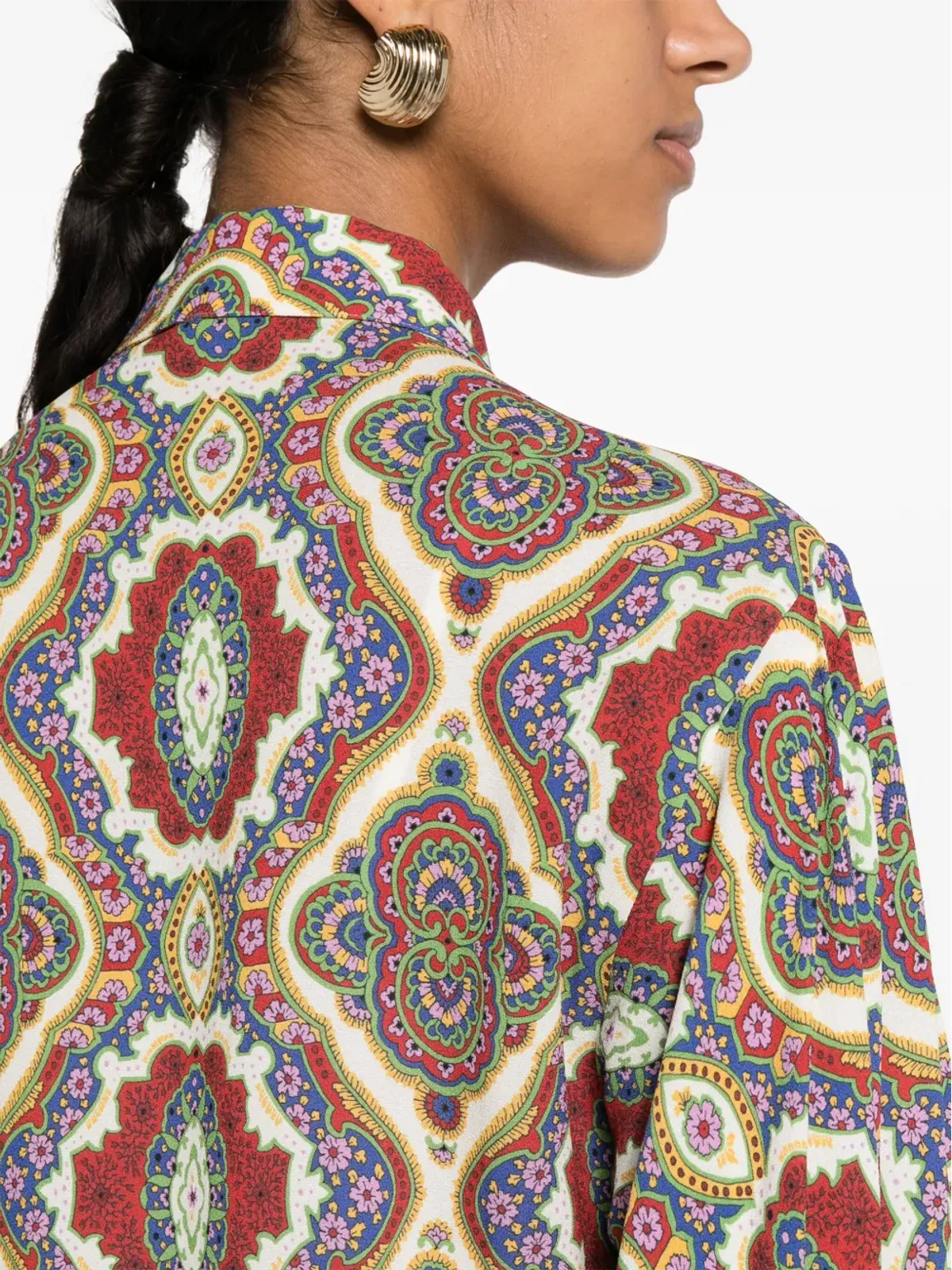 ETRO グラフィックプリント カディ ブラウス - レッド - 画像5