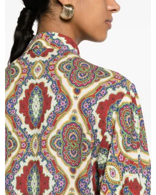 ETRO グラフィックプリント カディ ブラウス - レッド - サムネイル5