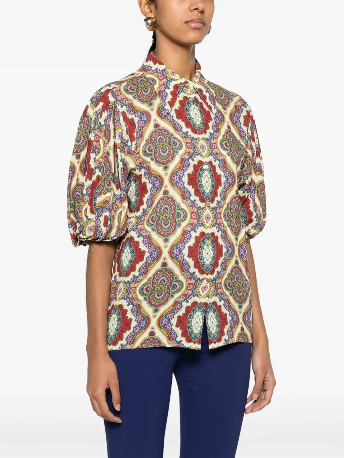 ETRO グラフィックプリント カディ ブラウス - レッド - 画像3