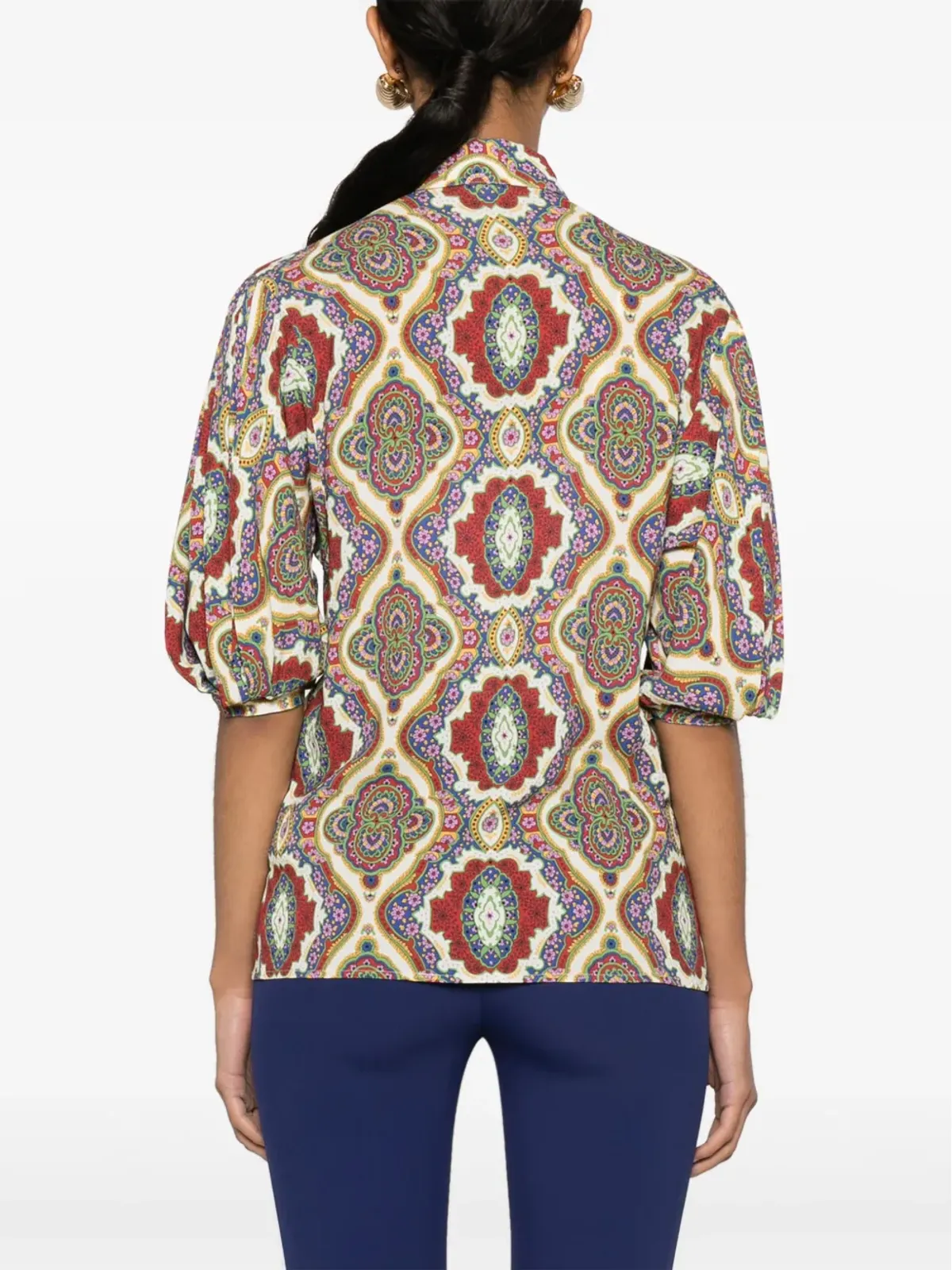 ETRO グラフィックプリント カディ ブラウス - レッド - 画像4