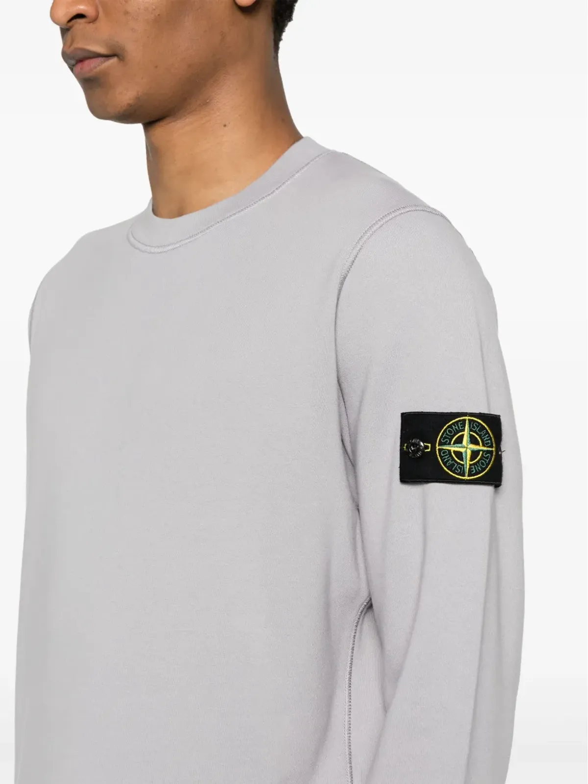 Stone Island 63051 Compass コットン スウェットシャツ - グレー - 画像5