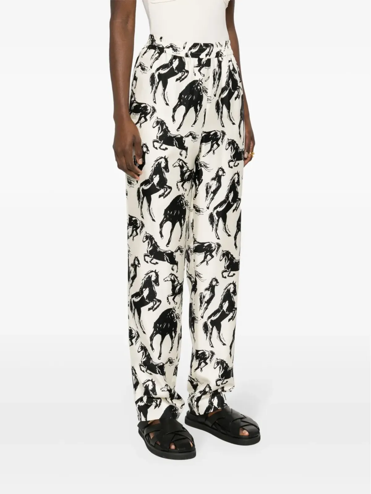 Balmain ホースプリント シルク テーパードパンツ - ニュートラルカラー - 画像3