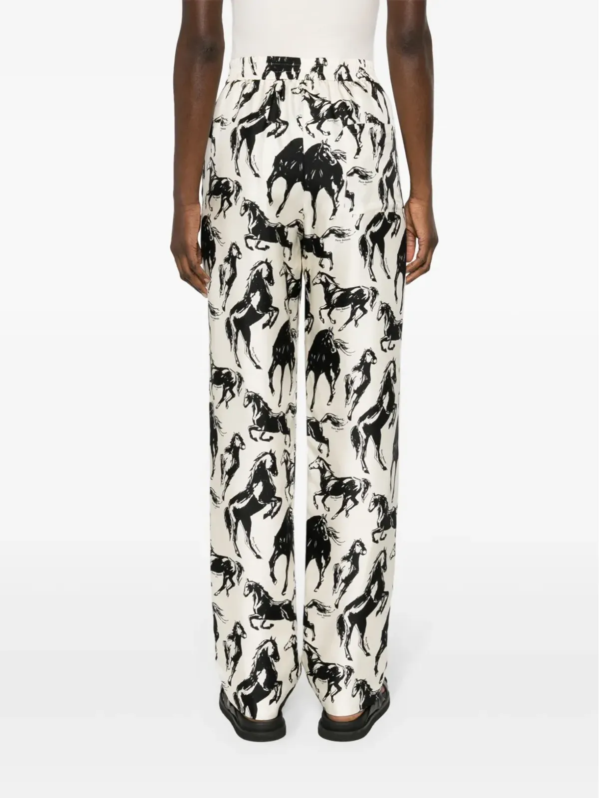 Balmain ホースプリント シルク テーパードパンツ - ニュートラルカラー - 画像4